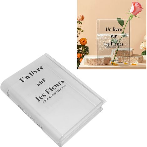 Vase livre en acrylique transparent pour la décoration de la maison, de la chambre et du bureau vase hydroponique avec lettrage noir transparent. (1/5)