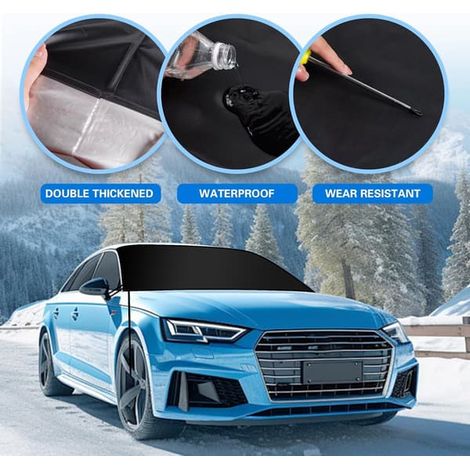 Snöfrost vindrutekydd extra stor 198x114cm vindtät frostskydd compatible avec deux derniers véhicules SUV:ar