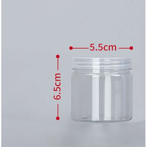 (B-125ml)1 bouteille d'emballage en plastique PET transparente vide avec fermeture hermétique, type seau circulaire, bocal à biscuits, boîte de conservation alimentaire scellée, récipient de stockage (1/5)