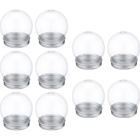 Boule à Neige - 140 ml - Couvercle À Vis - Transparente - Pour Décoration De Sapin De Noël - Lot De 10 (1/5)