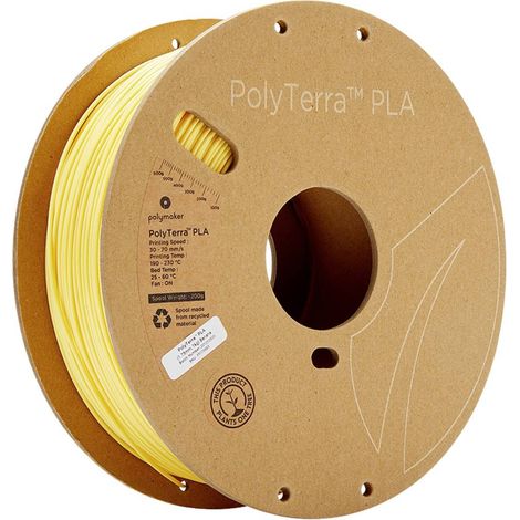 Polymaker 70865 PolyTerra PLA Filamento per stampante 3D Plastica PLA contenuto di plastica ridotto 1.75 mm 1000 g Gial (1/5)