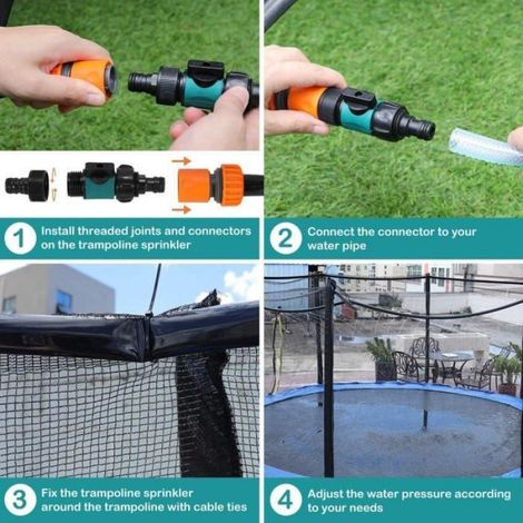 Arroseur de trampoline, Arrosage de Jardin, Accessoire de Trampoline Amusant Jeux d'eau d'extérieur Amusants d'été(8m) (1/4)