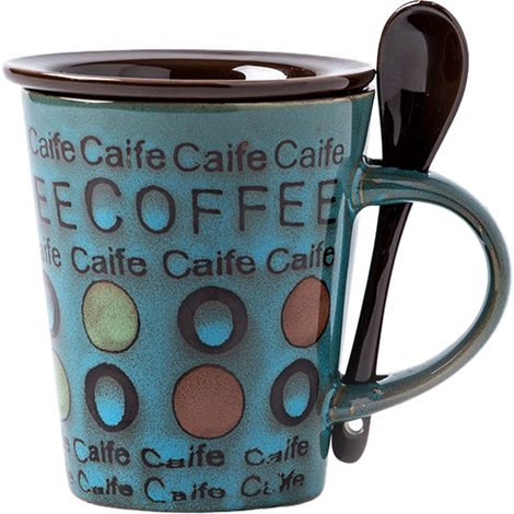 Tasse en céramique de 350 ml, style rétro, tendance, simple, tasse à café, tasse à eau. (1/5)