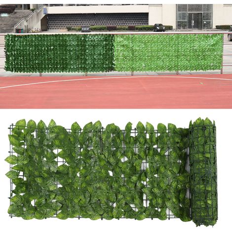 Filet de clôture artificiel en plastique avec feuillage, rambarde de balcon, plantes artificielles, vigne, décoration de cour, clôture artificielle, garde-corps, pomme imprimée, 0,5 x 3 m (1/5)