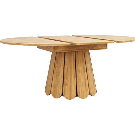 Ausziehbarer runder Esstisch 118–158 cm aus MDF in natürlicher Holzoptik (1/5)