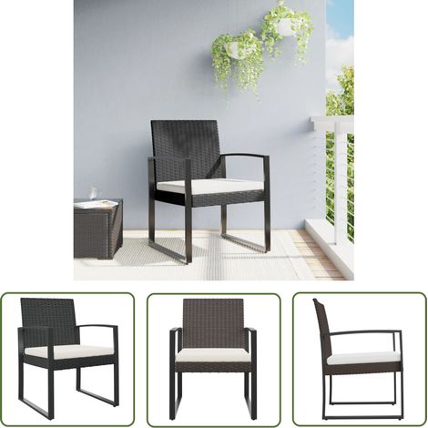 The Living Store Garten-Esszimmerstühle 2 Stk. Schwarz PP-Rattan - Outdoor Möbel - Gartenstuhl - Esszimmerstuhl - Balkonmöbel - Terrassentisch (1/5)