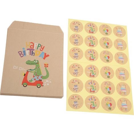 72 sachets cadeaux dinosaures en papier à motifs de dessins animés, parfaits pour emballer des cadeaux ou décorer un anniversaire. (1/5)