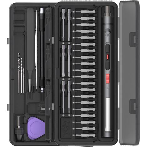 Tournevis électrique 3,6 V (jeu de 40 pièces),Chargement USB,Convient pour la réparation et l'installation de petits appareils électroménagers (1/5)