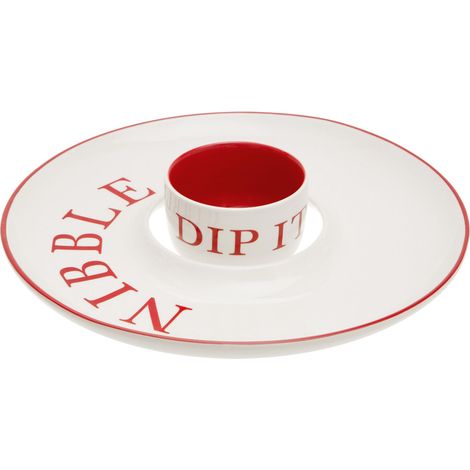Interiors By Premier Elegant Design Hollywood Nibble And Dip Set, Ample Space Nibble & Dip Serving Plate For Entertaining Guests (1/2)