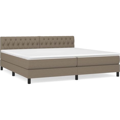 Maison Exclusive - Cama box spring con colchón tela gris taupe 20