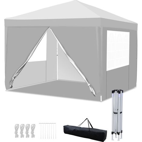 Randaco Faltpavillon 3x3 m wasserdicht – Pavillon faltbar mit UV-Schutz 50+, Gartenzelt & Partyzelt mit 4 Seiten, ideal für Garten, Camping, Hochzeit & Strand Weiß (1/5)