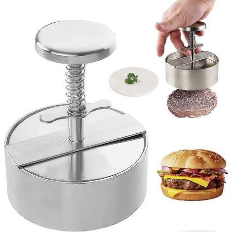Moule à steak haché en acier inoxydable 2025, outil de presse à hamburger pour la cuisine domestique (8,9 cm)