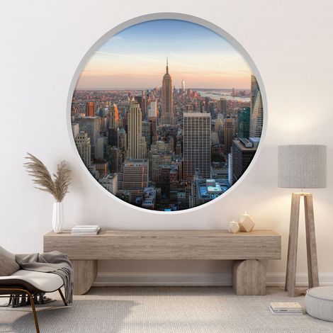 Stickers Trompe l'oeil Arche ronde - New York - Diamètre 30 cm (1/4)