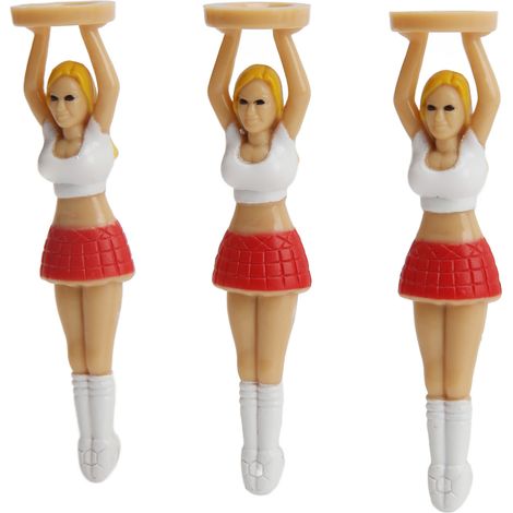 Lot de 3 tees de golf en plastique, motif pom-pom girl, pour l'entraînement au drive. (1/5)