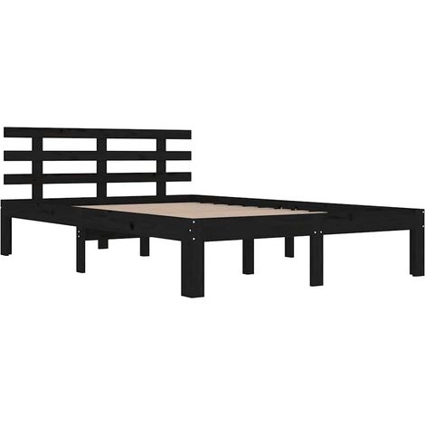 Massivholzbett Schwarz 200x200 cm vidaXL (1/4)