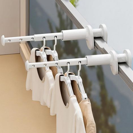 Tendedero de viaje (2 unidades), extensible para interior y exterior, portátil, para colgar sobre la puerta, tamaño mini para cruceros, autocaravanas y dormitorios.