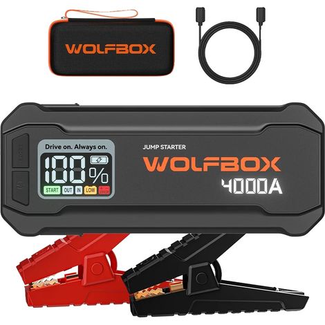 Démarreur de voiture portable, capacité de 24000mAh, prend en charge les moteurs à essence de 8L, prend en charge les moteurs diesel de 6L, charge rapide unidirectionnelle, affichage LED (1/5)