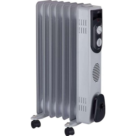 Radiador de aceite JATA R107 con 7 módulos, 1500 W, 3 niveles de calor, termostato regulable y ruedas giratorias (1/2)