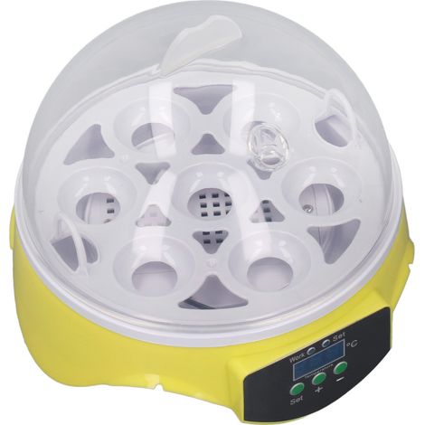 Incubateur 7 œufs, mini-incubateur à température facile pour œufs de poule, canard, oie et caille, prise UE 220 V (1/5)