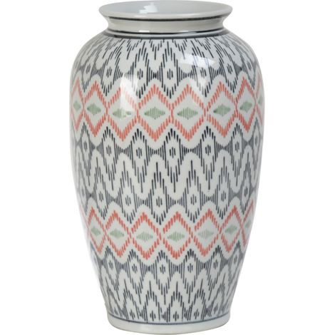 Vaso decorativo congo bombato in porcellana h 27 cm