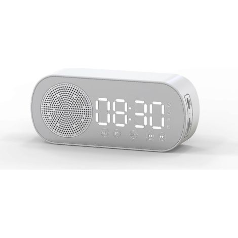 Radio FM intelligente multifonctionnelle avec haut-parleur Bluetooth, réveil et miroir (blanc) PXCL (1/5)