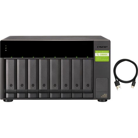 QNAP TL-D800C Speicherlaufwerksgehäuse HDD / SSD-Gehäuse Schwarz, Grau 2.5/3.5" (1/3)