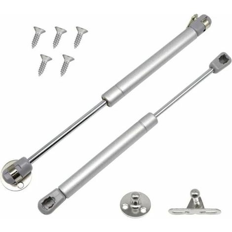 Ensemble de 2 ressorts à gaz, amortisseur à gaz pour meubles 60 N/6 kg, charnière à fermeture douce, ressort hydraulique pour armoire de cuisine (1/4)