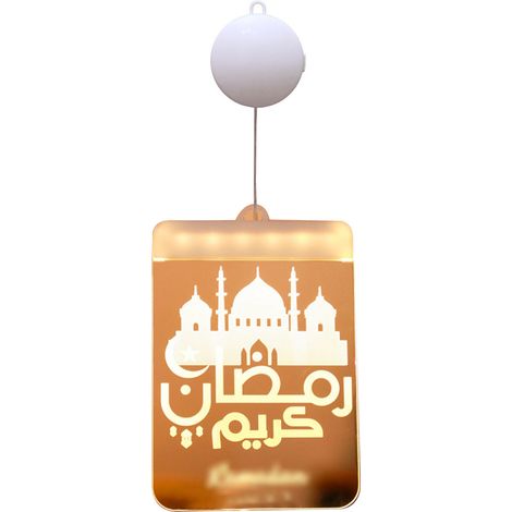 Suspension horizontale en forme de château (blanc chaud), guirlande lumineuse LED décorative pour l'Aïd el-Fitr, éclairage d'ambiance étoiles et lune, guirlande lumineuse pour les fêtes du Moyen-Orien (1/2)