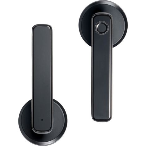 Cerradura inteligente con huella dactilar, entrada sin llave, manilla de emergencia, puerto USB tipo C, para puertas de 35-50 mm.