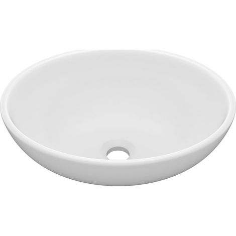 Lavabo ovale de luxe Blanc mat 40x33 cm Céramique
