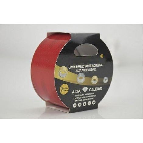 Cinta reflectante adhesiva de alta visibilidad roja 5 cm X 5 M SEKURECO