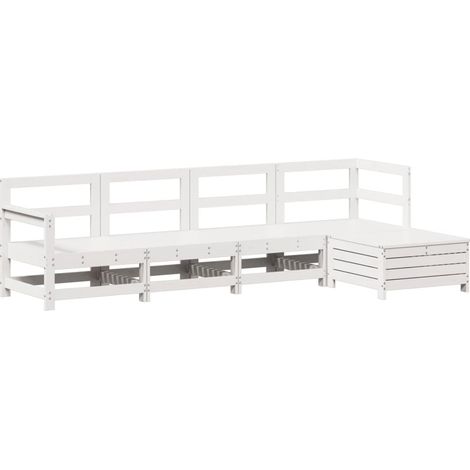 Maison Exclusive - Set Salotto da Giardino 5 pz Bianco in Legno Massello di Pino