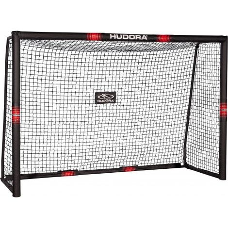 Hudora Pro Tect 240 Fußballtor Schwarz Neonrot