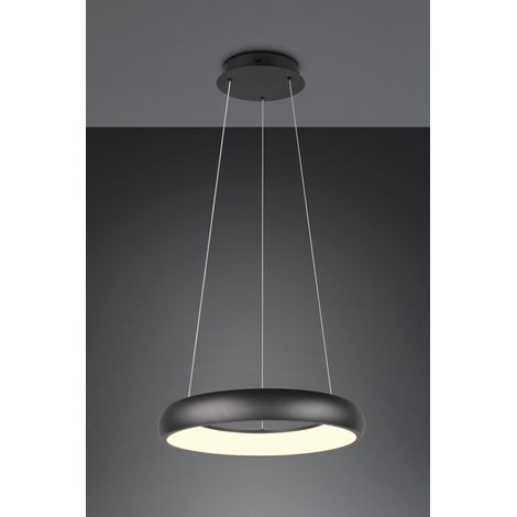 Lampada a sospensione Cardona Trio nera anello 46cm LED 29W (1/2)