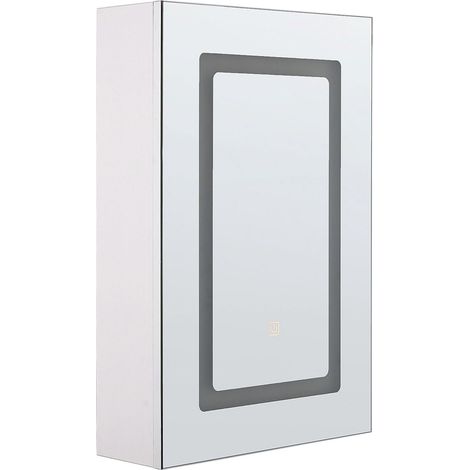 Bathroom Wall Mounted Mirror Cabinet LED CONDOR 40 cm 60 cm White (1/5)
