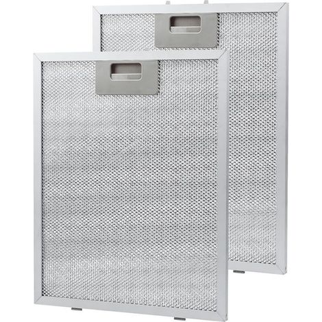 Filtre à graisse métallique pour hotte, 320 x 260 mm, lot de 2, argent (1/5)