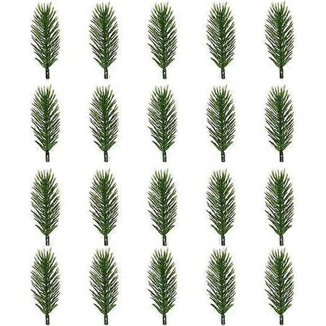 20 aiguilles de pin artificielles réalistes, sans arrosage, pour compositions florales DIY, décoration de mariage et de fête.8 cm (1/5)