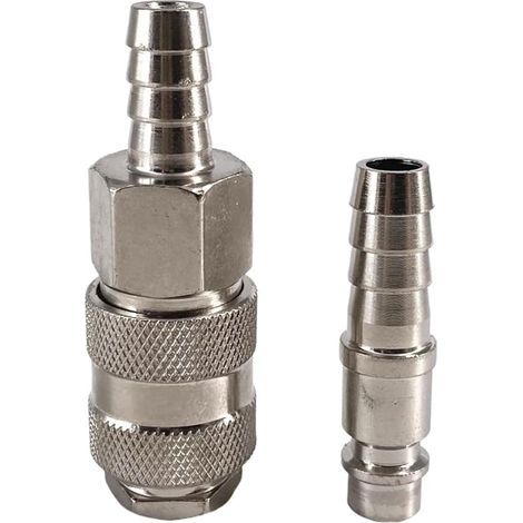 1 pcs EU Type Socket + Plug Raccord Pneumatique Norme Européenne Connecteur Rapide 6/8/10mm Tuyau Barb Coupleur Adaptateur for Compresseur d'air(10mm) (1/5)