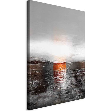 Peinture - Reflets de couleurs (1ère partie) - coucher de soleil sur un fond abstrait peint (1/5)