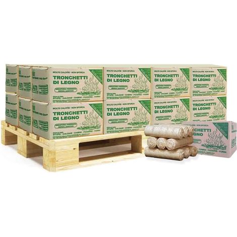 Tronchetti da ardere in legno pressato faggio-abete 200 kg, Made in Italy (1/3)