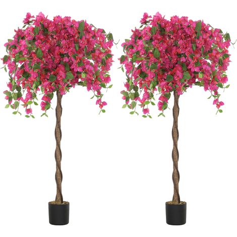Artificial Plants Murraya, 120 cm Artificial Blossom, Fake Plants in Pot, Large Red Artificial Tree  Flowers for Home House Office Garden Decoration (2 Pack) (1/5)