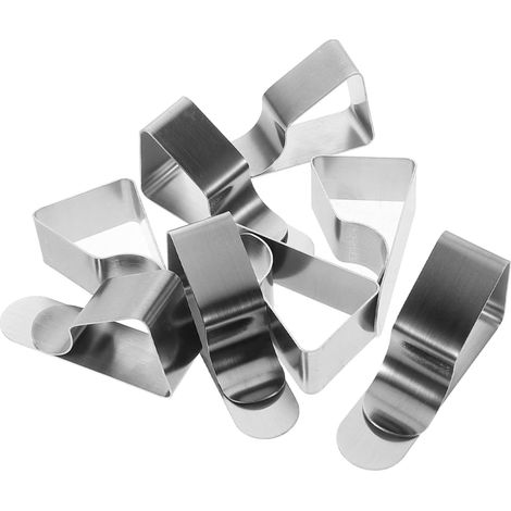 8 Pièces Pince pour Nappe Acier Inoxydable Réutilisable Support De Nappe pour Extérieur pour Tables (1/5)