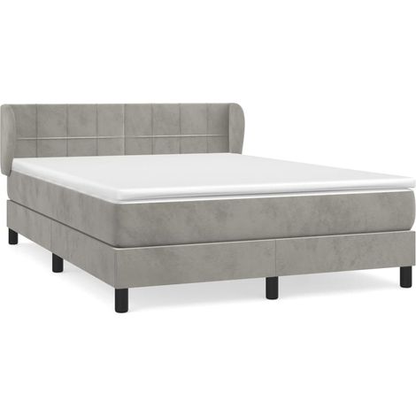 Maison Exclusive - Cama box spring con colchón terciopelo gris cl (1/5)