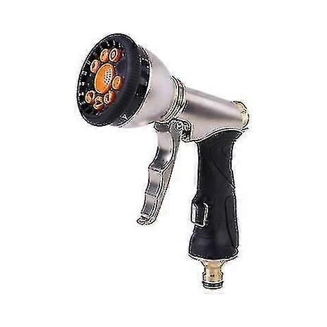 Multi-purpose High-pressure Water Gun, 9 Function Front Trigger Metal Spray Gun (1/5)