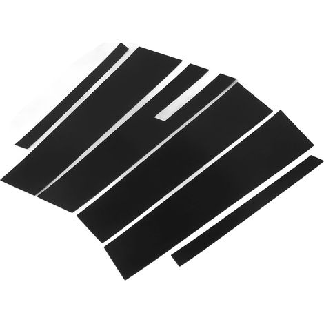Lot de 6 garnitures de montants de porte latérales noires brillantes, autocollantes de remplacement pour Ford Taurus 2010-2019 (1/5)