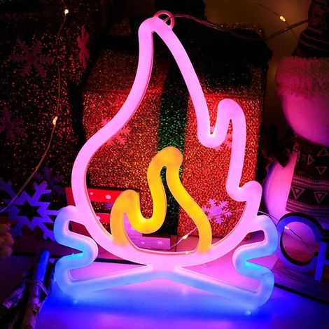 Lampe murale LED néon effet flamme, décoration de Noël pour la maison (1/2)