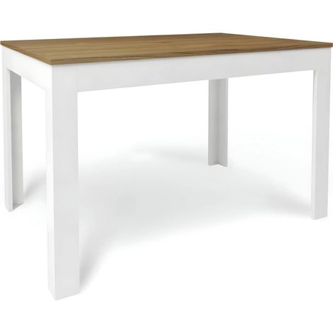 Sarmog Tavolo da cucina Pieghevole 80x120 cm estensibile a 80x170Cm Noce/Bianco (1/4)