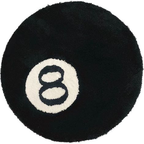Tapis noir floqué simple, taille 8, pour salon, canapé, table basse, bureau, chambre, chevet, résistant aux taches, tapis antidérapant. (1/5)