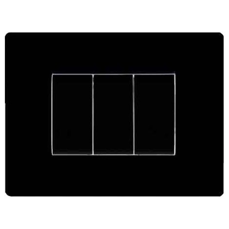 PLAQUE CACHE-INTERRUPTEUR NOIRE 'MYLIFE Q' 4 modules