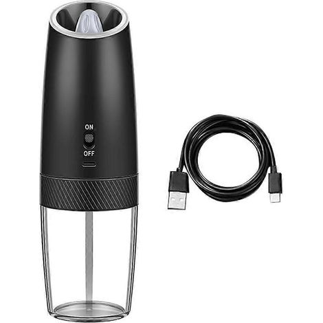 Moulin à épices rechargeable USB, broyeur électrique de poivre pour cuisine, secoueur automatique sans fil. (1/4)